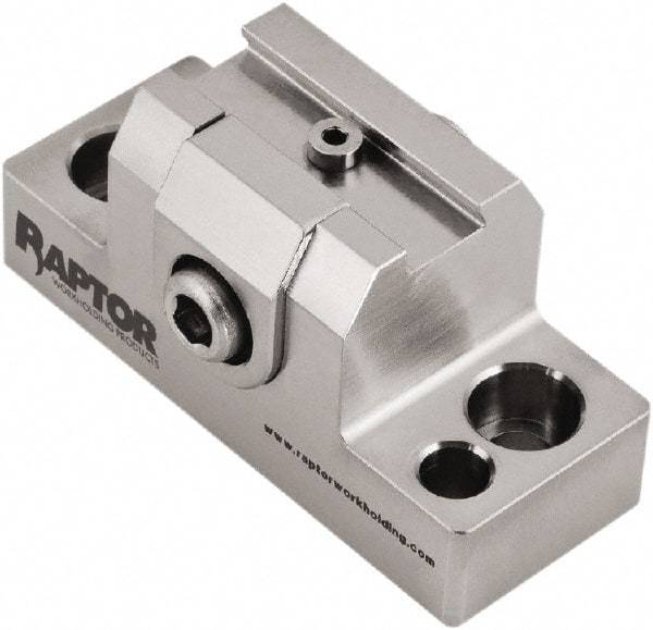 Raptor Workholding - 1-1/4" High x 1" Wide x 2-1/2" Long Dovetail Vise - 3/8" Jaw Opening Capacity, 1/8" High x 1-1/4" Wide Jaw, For 4 & 5 Axis Workholding Systems - USA Tool & Supply