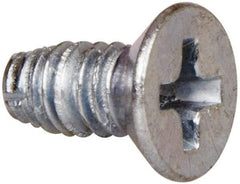 Value Collection - #8-32 UNC Thread, 3/8" OAL, #2 Phillips Drive Steel Thread Cutting Screw - Flat Head, Grade 1016-1024, Point Type F, Zinc-Plated Finish - USA Tool & Supply