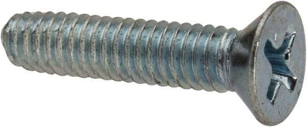Value Collection - #8-32 UNC Thread, 3/4" OAL, #2 Phillips Drive Steel Thread Cutting Screw - Flat Head, Grade 1016-1024, Point Type F, Zinc-Plated Finish - USA Tool & Supply