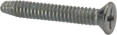 Value Collection - #10-24 UNC Thread, 1-1/4" OAL, #2 Phillips Drive Steel Thread Cutting Screw - Flat Head, Grade 1016-1024, Point Type F, Zinc-Plated Finish - USA Tool & Supply