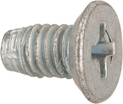 Value Collection - #10-32 UNF Thread, 3/8" OAL, #2 Phillips Drive Steel Thread Cutting Screw - Flat Undercut Head, Grade 1016-1024, Point Type F, Zinc-Plated Finish - USA Tool & Supply