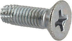 Value Collection - #10-32 UNF Thread, 5/8" OAL, #2 Phillips Drive Steel Thread Cutting Screw - Flat Head, Grade 1016-1024, Point Type F, Zinc-Plated Finish - USA Tool & Supply
