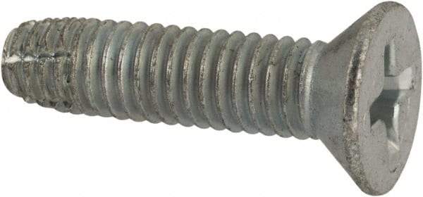 Value Collection - #10-32 UNF Thread, 3/4" OAL, #2 Phillips Drive Steel Thread Cutting Screw - Flat Head, Grade 1016-1024, Point Type F, Zinc-Plated Finish - USA Tool & Supply