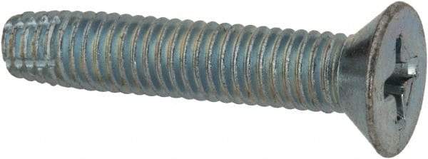 Value Collection - #10-32 UNF Thread, 1" OAL, #2 Phillips Drive Steel Thread Cutting Screw - Flat Head, Grade 1016-1024, Point Type F, Zinc-Plated Finish - USA Tool & Supply