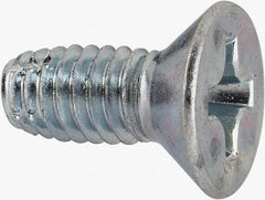 Value Collection - 5/16-18 UNC Thread, 3/4" OAL, #4 Phillips Drive Steel Thread Cutting Screw - Flat Head, Grade 1016-1024, Point Type F, Zinc-Plated Finish - USA Tool & Supply