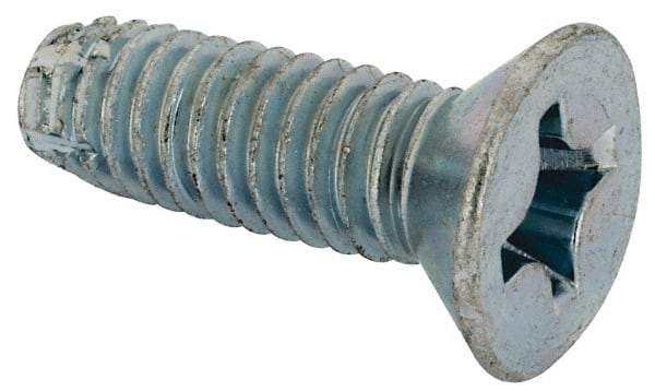 Value Collection - 5/16-18 UNC Thread, 1" OAL, #4 Phillips Drive Steel Thread Cutting Screw - Flat Head, Grade 1016-1024, Point Type F, Zinc-Plated Finish - USA Tool & Supply