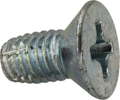 Value Collection - 3/8-16 UNC Thread, 3/4" OAL, #4 Phillips Drive Steel Thread Cutting Screw - Flat Head, Grade 1016-1024, Point Type F, Zinc-Plated Finish - USA Tool & Supply