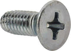Value Collection - 3/8-16 UNC Thread, 1" OAL, #4 Phillips Drive Steel Thread Cutting Screw - Flat Head, Grade 1016-1024, Point Type F, Zinc-Plated Finish - USA Tool & Supply