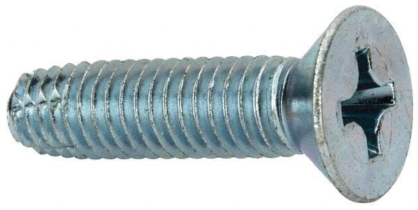 Value Collection - 3/8-16 UNC Thread, 1-1/2" OAL, #4 Phillips Drive Steel Thread Cutting Screw - Flat Head, Grade 1016-1024, Point Type F, Zinc-Plated Finish - USA Tool & Supply
