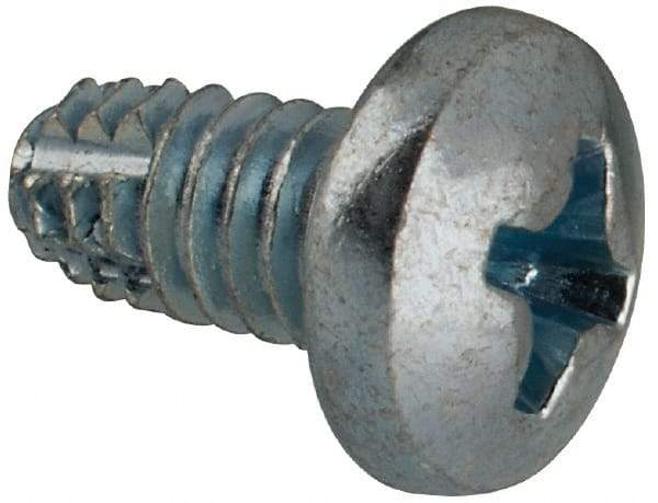 Value Collection - #8-32 UNC Thread, 5/16" Length Under Head, #2 Phillips Drive Steel Thread Cutting Screw - Pan Head, Grade 1016-1024, Point Type F, Zinc-Plated Finish - USA Tool & Supply