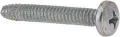 Value Collection - #10-24 UNC Thread, 1-1/4" Length Under Head, #2 Phillips Drive Steel Thread Cutting Screw - Pan Head, Grade 1016-1024, Point Type F, Zinc-Plated Finish - USA Tool & Supply