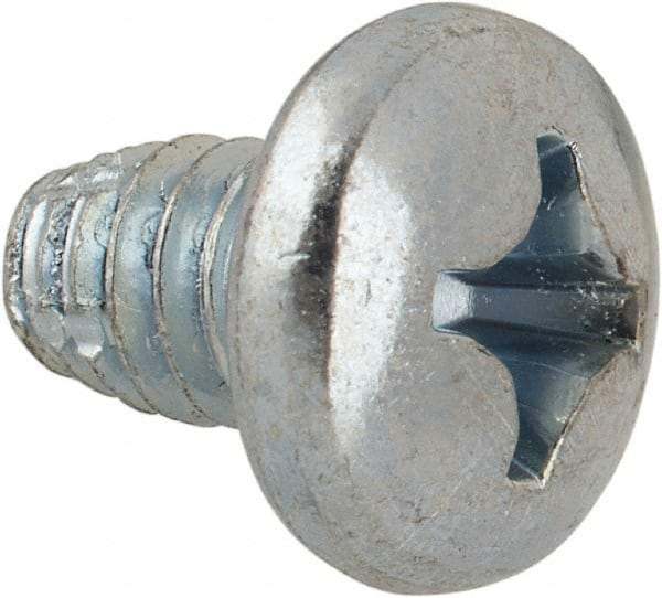 Value Collection - 1/4-20 UNC Thread, 3/8" Length Under Head, #3 Phillips Drive Steel Thread Cutting Screw - Pan Head, Grade 1016-1024, Point Type F, Zinc-Plated Finish - USA Tool & Supply
