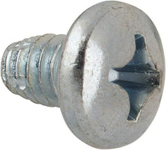 Value Collection - 1/4-20 UNC Thread, 3/8" Length Under Head, #3 Phillips Drive Steel Thread Cutting Screw - Pan Head, Grade 1016-1024, Point Type F, Zinc-Plated Finish - USA Tool & Supply