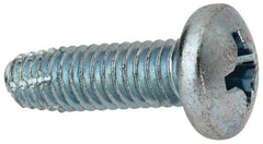 Value Collection - 5/16-18 UNC Thread, 1" Length Under Head, #4 Phillips Drive Steel Thread Cutting Screw - Pan Head, Grade 1016-1024, Point Type F, Zinc-Plated Finish - USA Tool & Supply