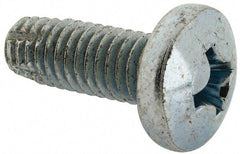 Value Collection - 3/8-16 UNC Thread, 1" Length Under Head, #4 Phillips Drive Steel Thread Cutting Screw - Pan Head, Grade 1016-1024, Point Type F, Zinc-Plated Finish - USA Tool & Supply