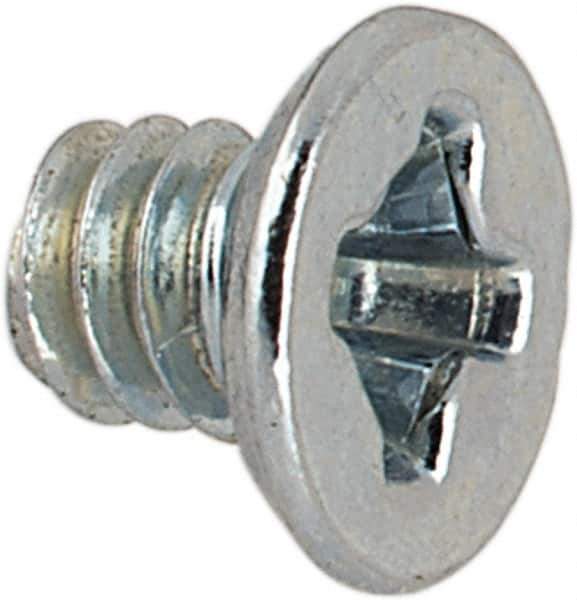 Value Collection - #2-56 UNC, 1/8" OAL Phillips Drive Machine Screw - Flat Undercut Head, Grade J82 Steel, Zinc-Plated Finish, Without Washer - USA Tool & Supply