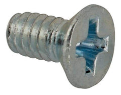 Value Collection - #2-56 UNC, 3/16" OAL Phillips Drive Machine Screw - Flat Head, Grade J82 Steel, Zinc-Plated Finish, Without Washer - USA Tool & Supply
