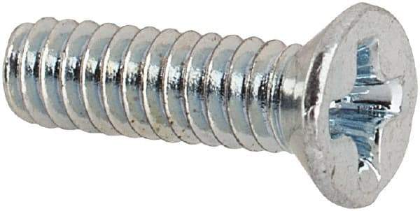 Value Collection - #2-56 UNC, 5/16" OAL Phillips Drive Machine Screw - Flat Head, Grade J82 Steel, Zinc-Plated Finish, Without Washer - USA Tool & Supply