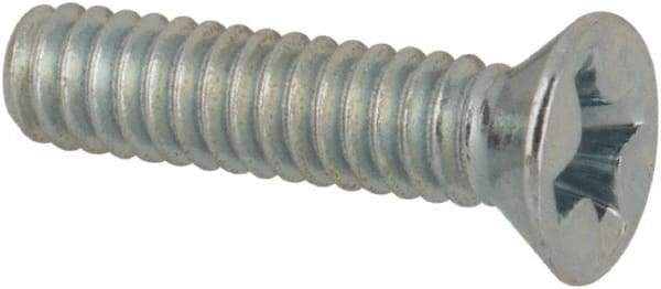 Value Collection - #2-56 UNC, 3/8" OAL Phillips Drive Machine Screw - Flat Head, Grade J82 Steel, Zinc-Plated Finish, Without Washer - USA Tool & Supply