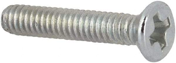 Value Collection - #2-56 UNC, 1/2" OAL Phillips Drive Machine Screw - Flat Head, Grade J82 Steel, Zinc-Plated Finish, Without Washer - USA Tool & Supply