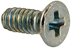 Value Collection - #3-48 UNC, 1/4" OAL Phillips Drive Machine Screw - Flat Head, Grade J82 Steel, Zinc-Plated Finish, Without Washer - USA Tool & Supply