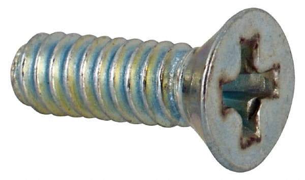 Value Collection - #3-48 UNC, 5/16" OAL Phillips Drive Machine Screw - Flat Head, Grade J82 Steel, Zinc-Plated Finish, Without Washer - USA Tool & Supply