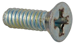 Value Collection - #3-48 UNC, 5/16" OAL Phillips Drive Machine Screw - Flat Head, Grade J82 Steel, Zinc-Plated Finish, Without Washer - USA Tool & Supply