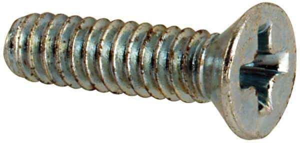 Value Collection - #3-48 UNC, 3/8" OAL Phillips Drive Machine Screw - Flat Head, Grade J82 Steel, Zinc-Plated Finish, Without Washer - USA Tool & Supply