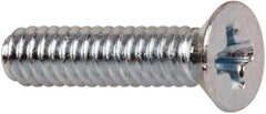 Value Collection - #3-48 UNC, 7/16" OAL Phillips Drive Machine Screw - Flat Head, Grade J82 Steel, Zinc-Plated Finish, Without Washer - USA Tool & Supply