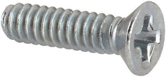 Value Collection - #4-40 UNC, 7/16" OAL Phillips Drive Machine Screw - Flat Head, Grade J82 Steel, Zinc-Plated Finish, Without Washer - USA Tool & Supply