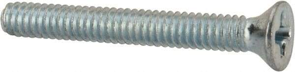 Value Collection - #5-40 UNC, 1" OAL Phillips Drive Machine Screw - Flat Head, Grade J82 Steel, Zinc-Plated Finish, Without Washer - USA Tool & Supply