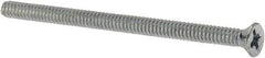 Value Collection - #6-32 UNC, 2-1/4" OAL Phillips Drive Machine Screw - Flat Head, Grade J82 Steel, Zinc-Plated Finish, Without Washer - USA Tool & Supply