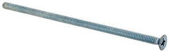 Value Collection - #6-32 UNC, 3-1/2" OAL Phillips Drive Machine Screw - Flat Head, Grade J82 Steel, Zinc-Plated Finish, Without Washer - USA Tool & Supply