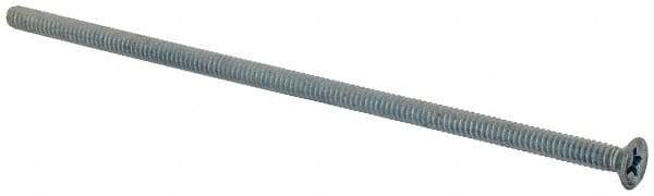 Value Collection - #6-32 UNC, 4" OAL Phillips Drive Machine Screw - Flat Head, Grade J82 Steel, Zinc-Plated Finish, Without Washer - USA Tool & Supply