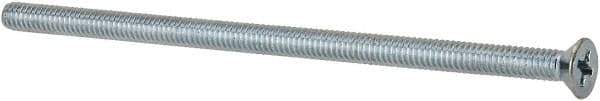 Value Collection - #8-32 UNC, 3-1/2" OAL Phillips Drive Machine Screw - Flat Head, Grade J82 Steel, Zinc-Plated Finish, Without Washer - USA Tool & Supply