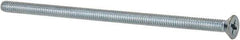 Value Collection - #8-32 UNC, 3-1/2" OAL Phillips Drive Machine Screw - Flat Head, Grade J82 Steel, Zinc-Plated Finish, Without Washer - USA Tool & Supply