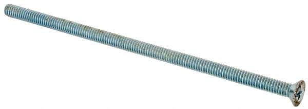 Value Collection - #8-32 UNC, 4" OAL Phillips Drive Machine Screw - Flat Head, Grade J82 Steel, Zinc-Plated Finish, Without Washer - USA Tool & Supply