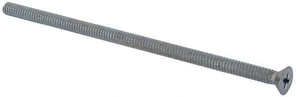 Value Collection - #10-24 UNC, 4-1/2" OAL Phillips Drive Machine Screw - Flat Head, Grade J82 Steel, Zinc-Plated Finish, Without Washer - USA Tool & Supply