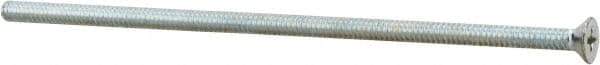 Value Collection - #10-24 UNC, 5" OAL Phillips Drive Machine Screw - Flat Head, Grade J82 Steel, Zinc-Plated Finish, Without Washer - USA Tool & Supply