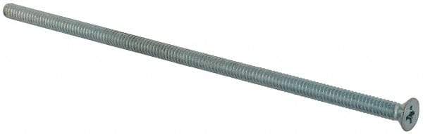 Value Collection - #10-24 UNC, 5-1/2" OAL Phillips Drive Machine Screw - Flat Head, Grade J82 Steel, Zinc-Plated Finish, Without Washer - USA Tool & Supply