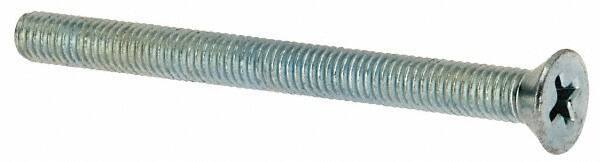Value Collection - #10-32 UNF, 2-1/4" OAL Phillips Drive Machine Screw - Flat Head, Grade J82 Steel, Zinc-Plated Finish, Without Washer - USA Tool & Supply