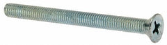 Value Collection - #10-32 UNF, 2-1/4" OAL Phillips Drive Machine Screw - Flat Head, Grade J82 Steel, Zinc-Plated Finish, Without Washer - USA Tool & Supply