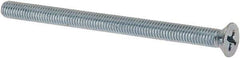 Value Collection - #10-32 UNF, 2-3/4" OAL Phillips Drive Machine Screw - Flat Head, Grade J82 Steel, Zinc-Plated Finish, Without Washer - USA Tool & Supply
