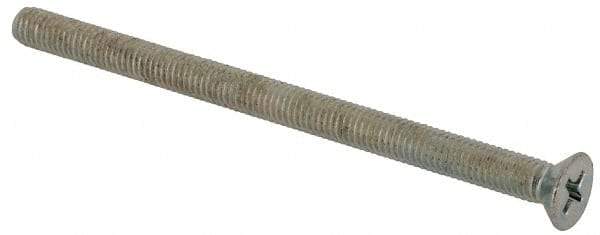 Value Collection - #10-32 UNF, 3" OAL Phillips Drive Machine Screw - Flat Head, Grade J82 Steel, Zinc-Plated Finish, Without Washer - USA Tool & Supply