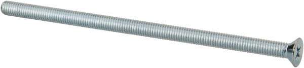 Value Collection - #10-32 UNF, 4" OAL Phillips Drive Machine Screw - Flat Head, Grade J82 Steel, Zinc-Plated Finish, Without Washer - USA Tool & Supply