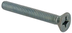 Value Collection - #12-24 UNC, 1-3/4" OAL Phillips Drive Machine Screw - Flat Head, Grade J82 Steel, Zinc-Plated Finish, Without Washer - USA Tool & Supply
