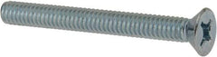 Value Collection - #12-24 UNC, 2" OAL Phillips Drive Machine Screw - Flat Head, Grade J82 Steel, Zinc-Plated Finish, Without Washer - USA Tool & Supply
