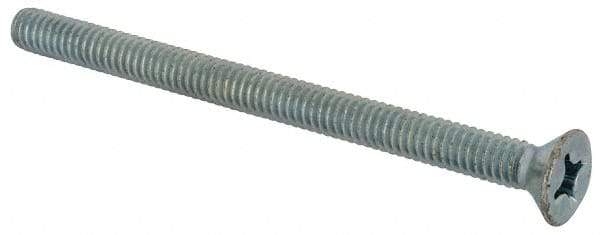 Value Collection - #12-24 UNC, 3" OAL Phillips Drive Machine Screw - Flat Head, Grade J82 Steel, Zinc-Plated Finish, Without Washer - USA Tool & Supply