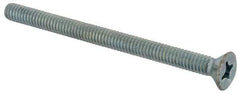 Value Collection - #12-24 UNC, 3" OAL Phillips Drive Machine Screw - Flat Head, Grade J82 Steel, Zinc-Plated Finish, Without Washer - USA Tool & Supply