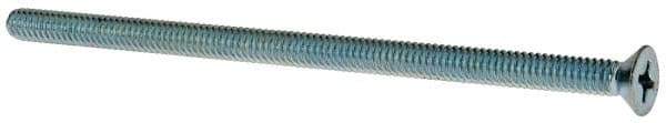 Value Collection - 1/4-20 UNC, 5" OAL Phillips Drive Machine Screw - Flat Head, Grade J82 Steel, Zinc-Plated Finish, Without Washer - USA Tool & Supply